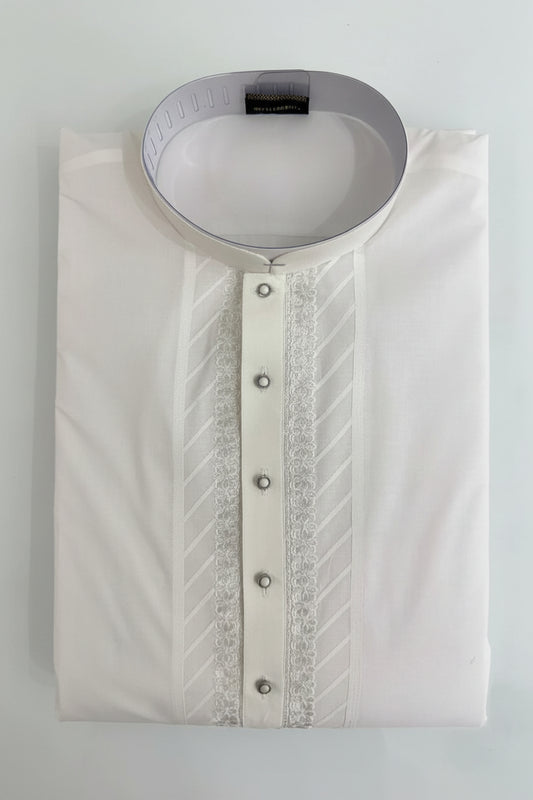 Premium White Embroidered Kurta for Men