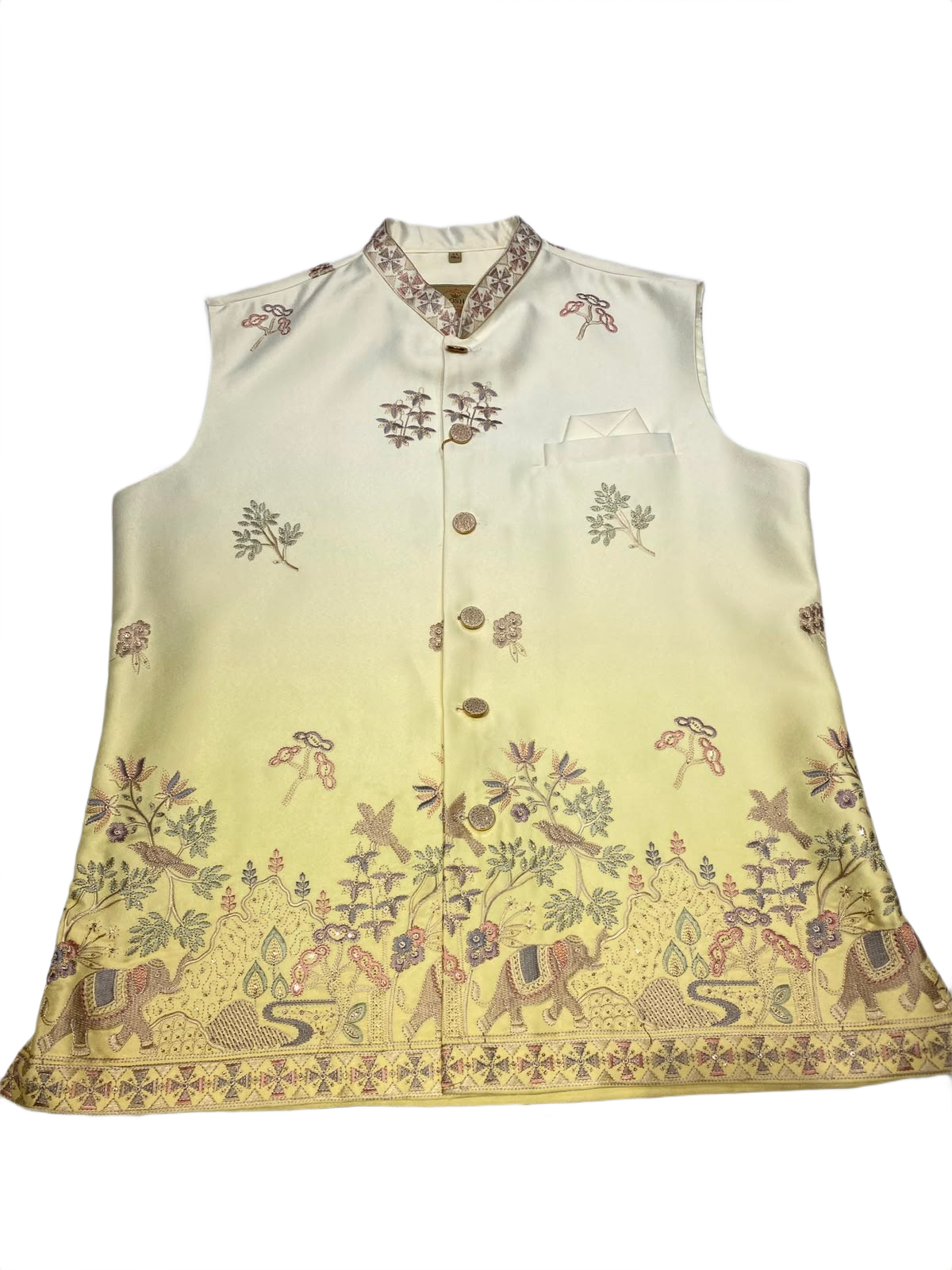 Luxury Cream Embroidered Nehru Jacket for Men | Premium Ethnic Waistcoat