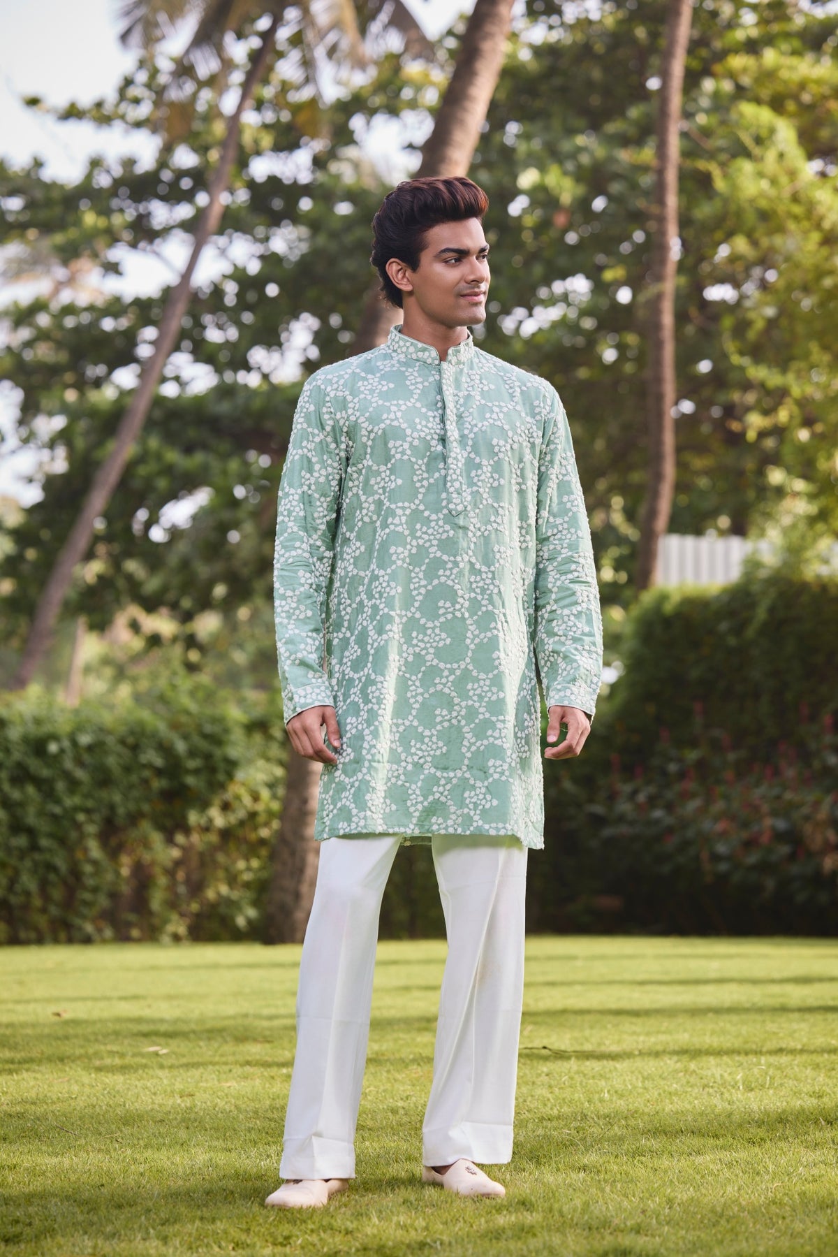 Mint Green Embroidered Kurta Set