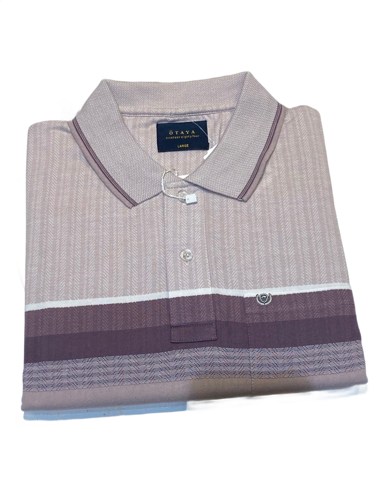 Men's Premium Mauve Striped Polo T-Shirt | Soft Blend | Smart Wear