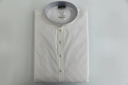 Men’s Premium White Self-Stripe Kurta