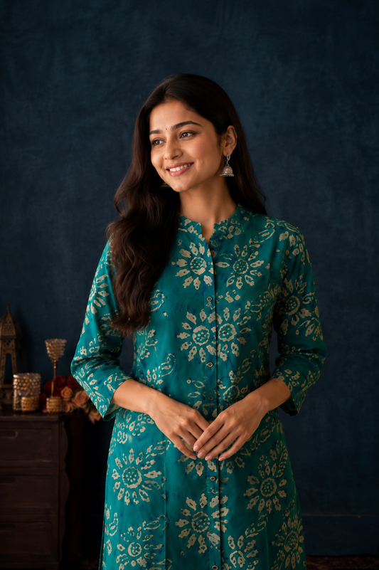 Floral Printed A-Line Kurti