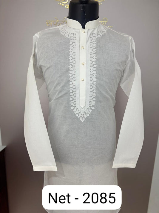 Men’s White Mandarin Collar Kurta