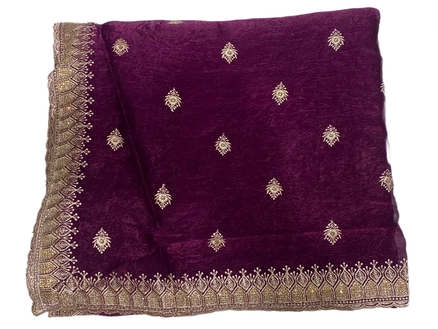 Royal Purple Silver Zari Woven Saree