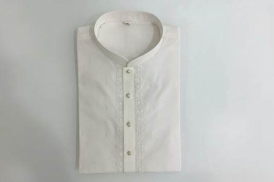 lvory Embroidered Festive Kurta