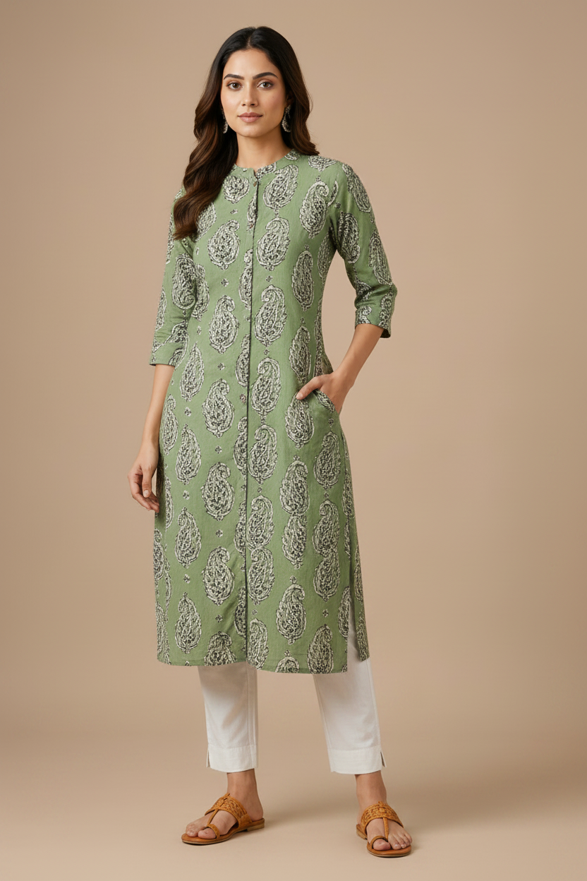 Women’s Geometric Printed A-Line Kurti