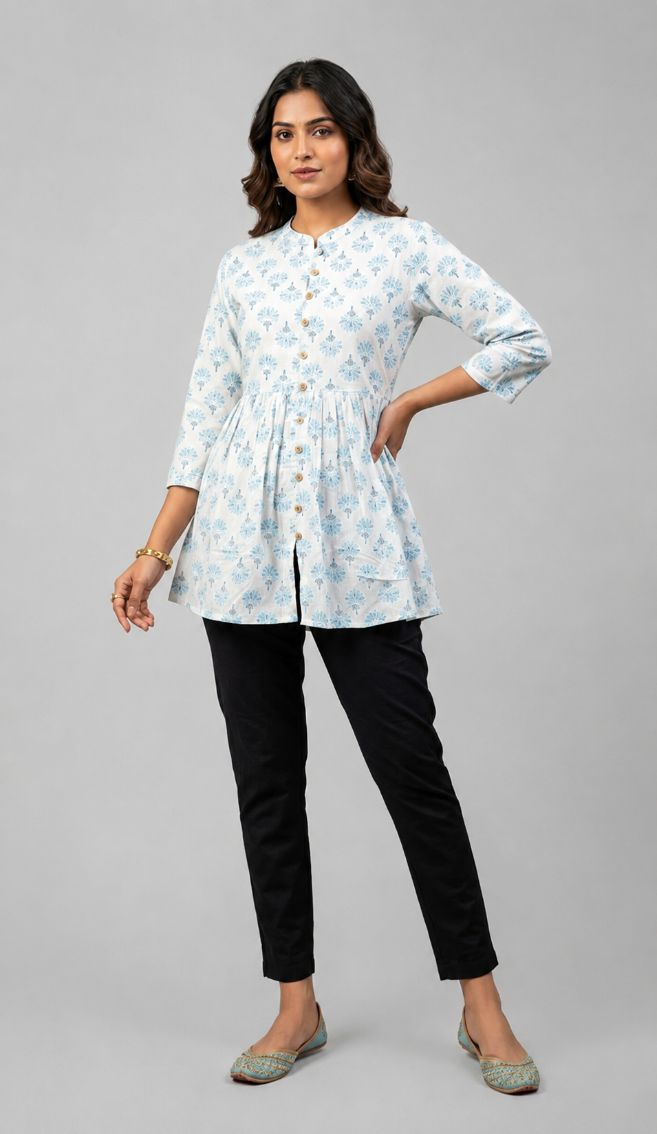 Printed Peplum Top for Women