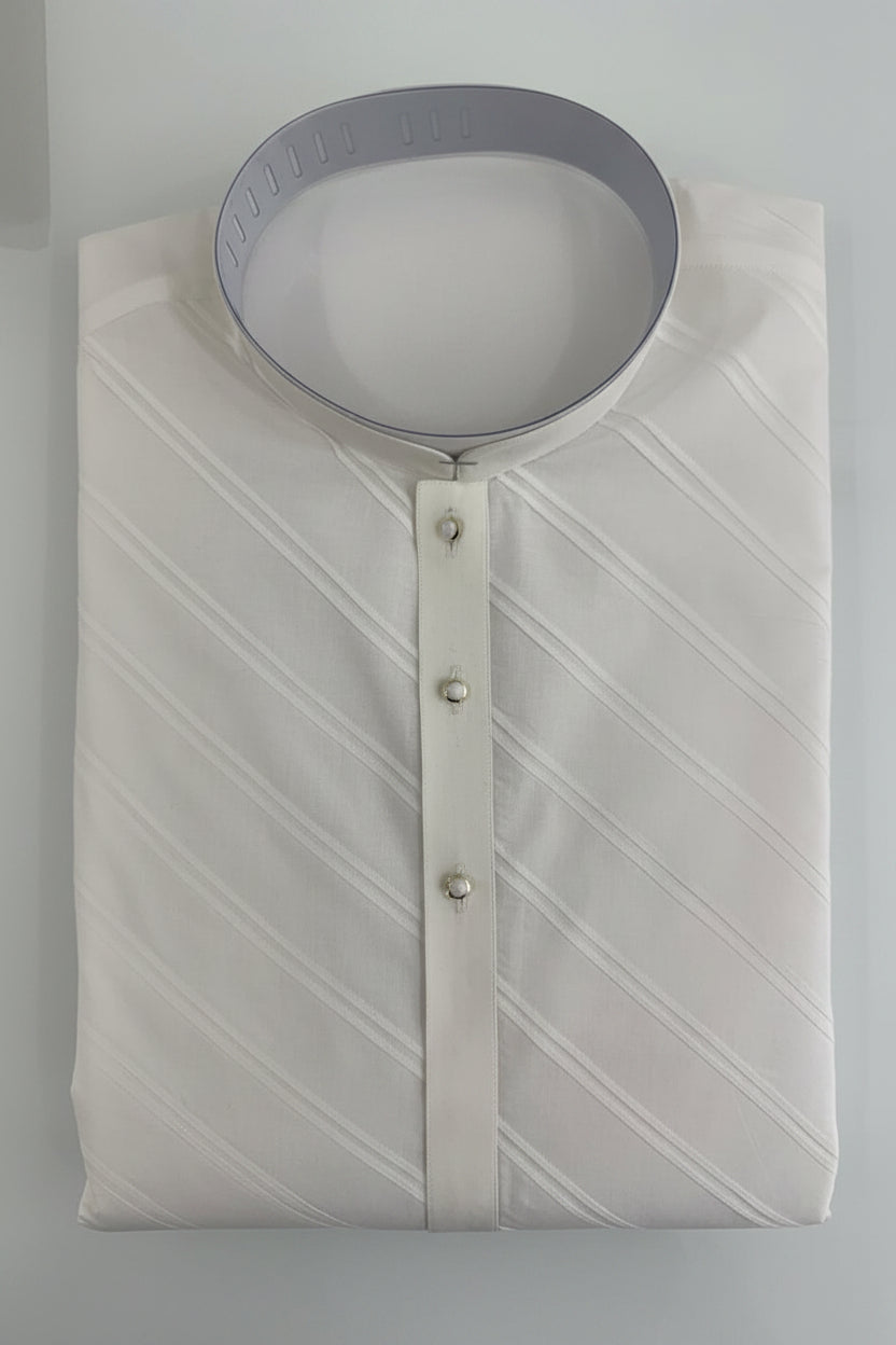 Classic White Textured Kurta