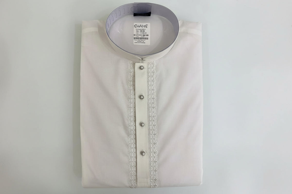 Ivory Embroidered Mandarin kurta