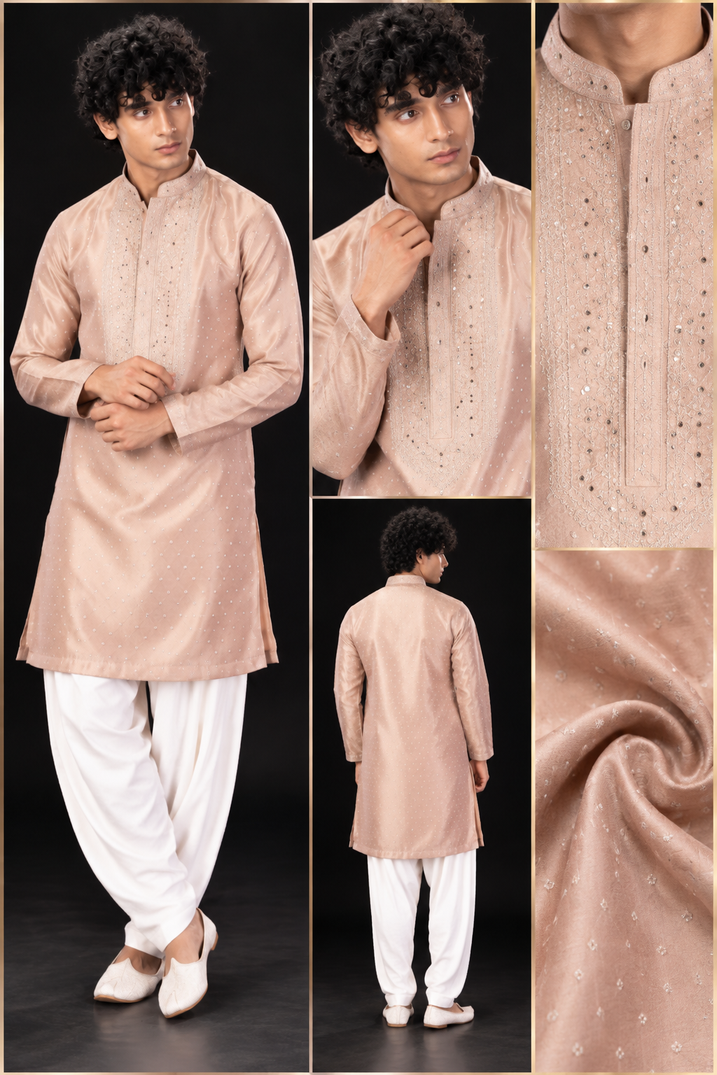 Blush Pink Embroidered Festive Kurta