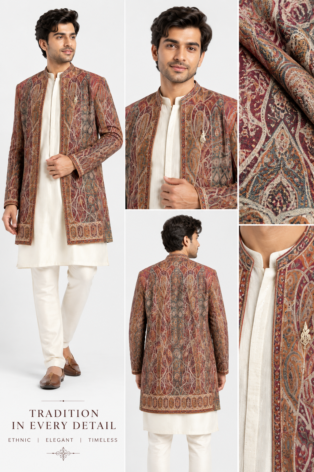 Regal Paisley Indo-Western Jacket Set
