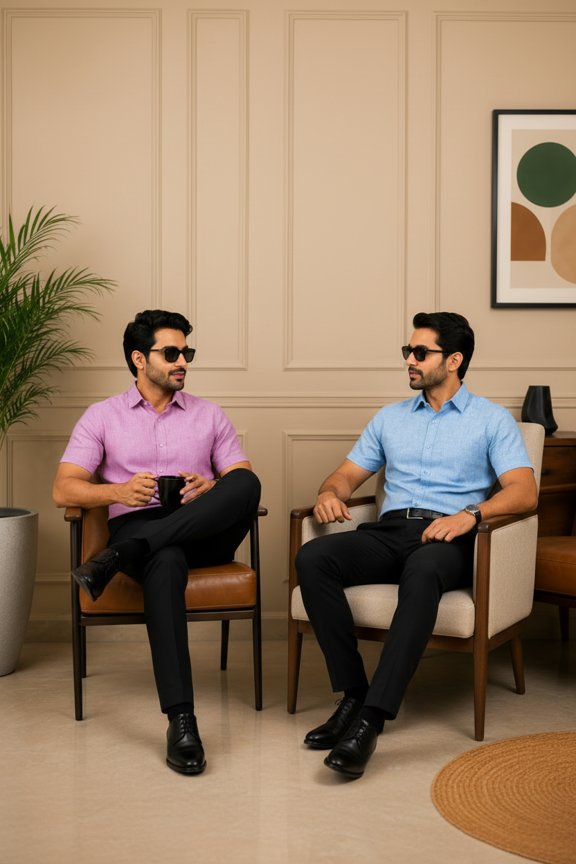 Men’s Linen Blend Formal Shirt