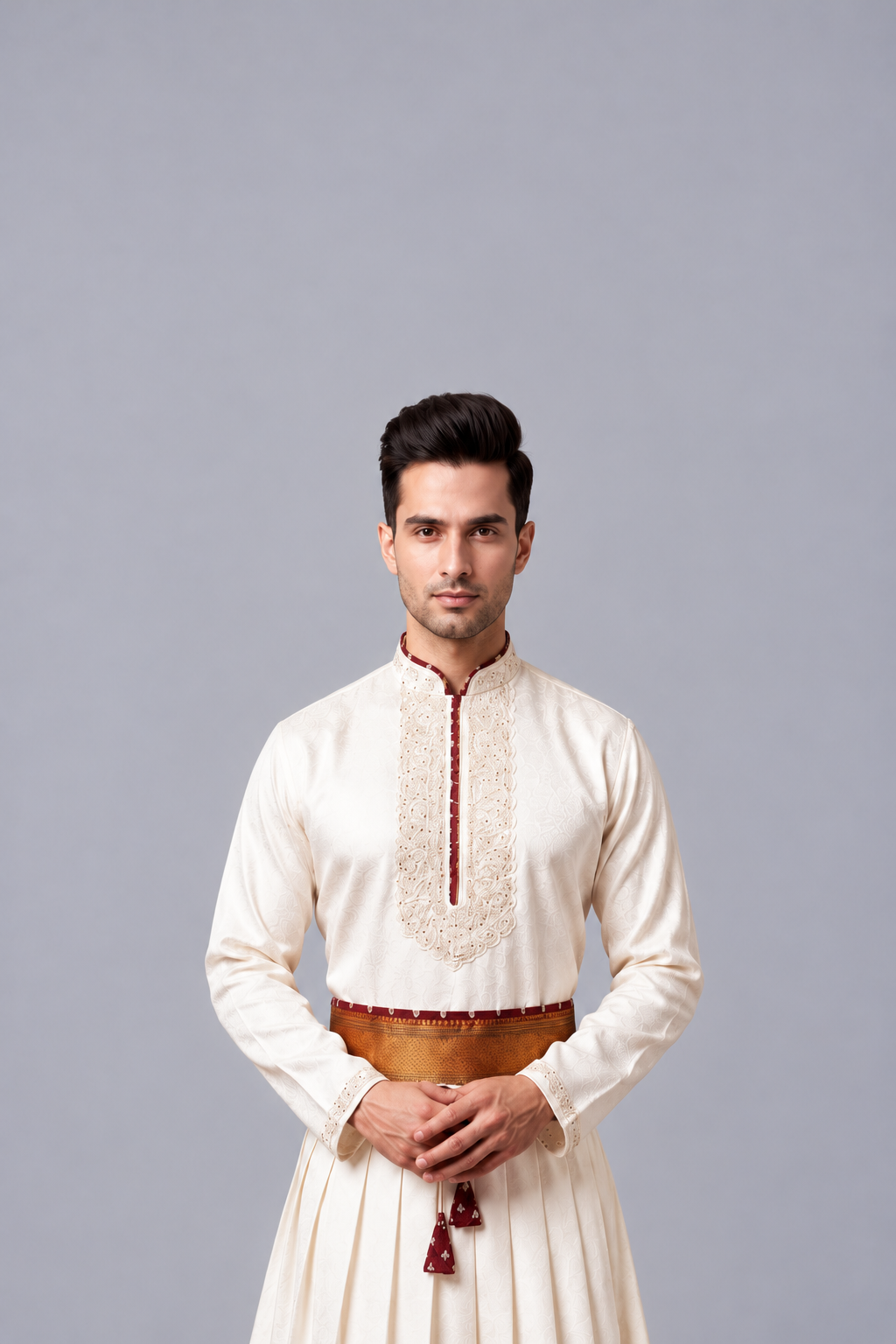 Golden Border Peshwai Outfit