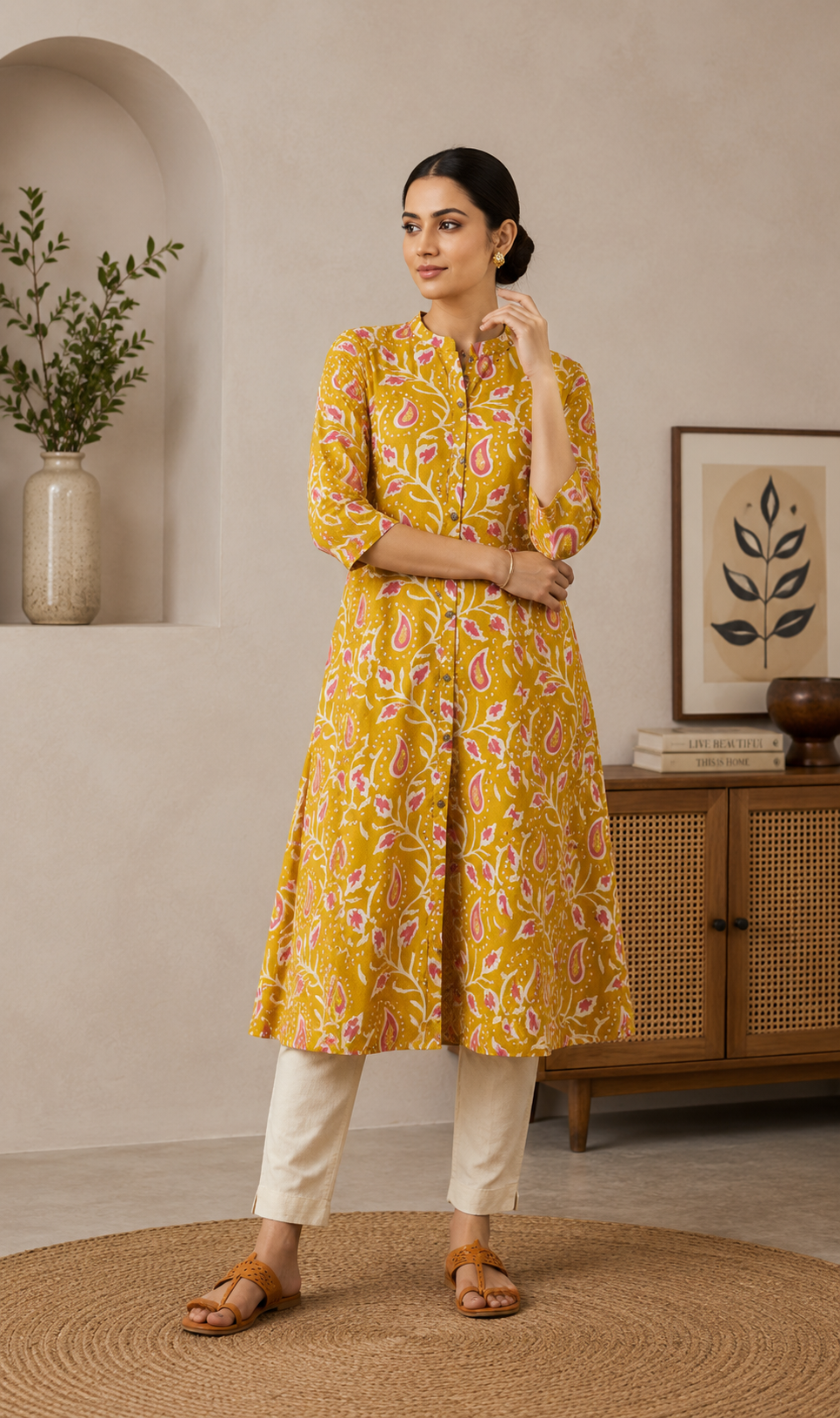Women’s Paisley Printed Straight Kurta