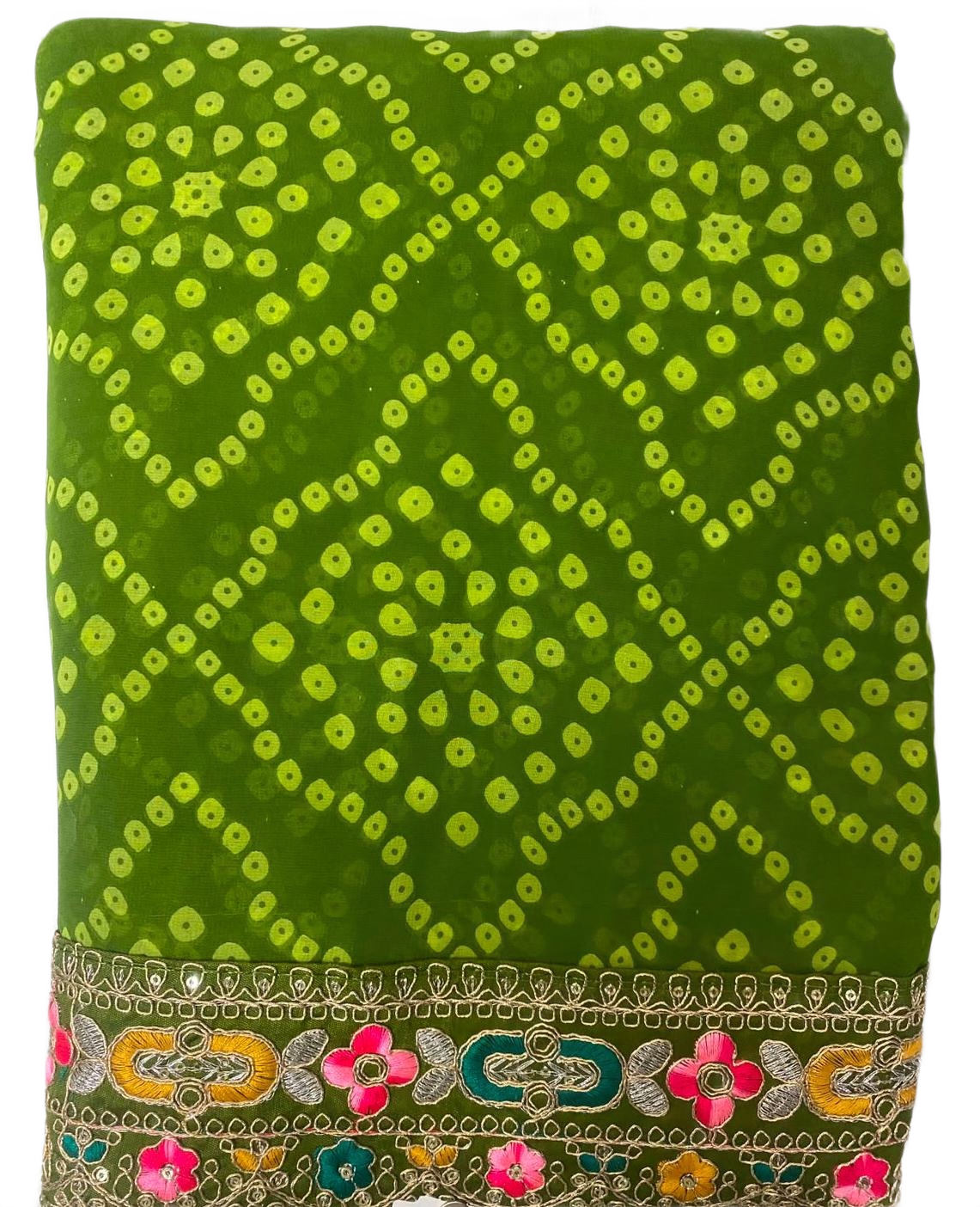 Women's Bandhani Printed Saree with Designer Border