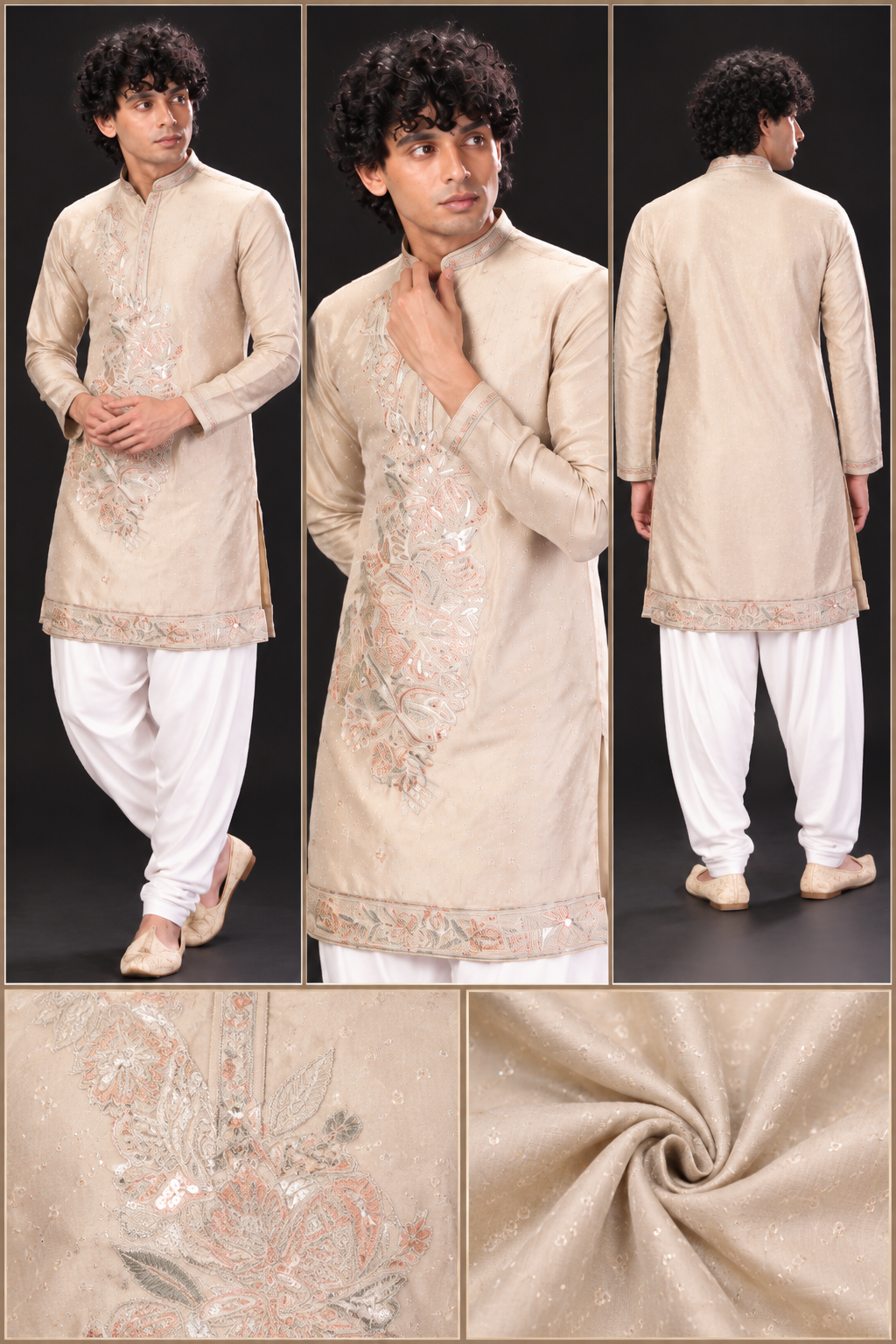 Ivory Embroidered Festive Kurta Set