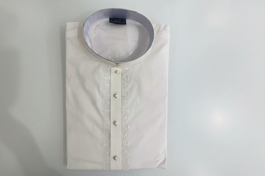 Ivory White Embroidered Kurta