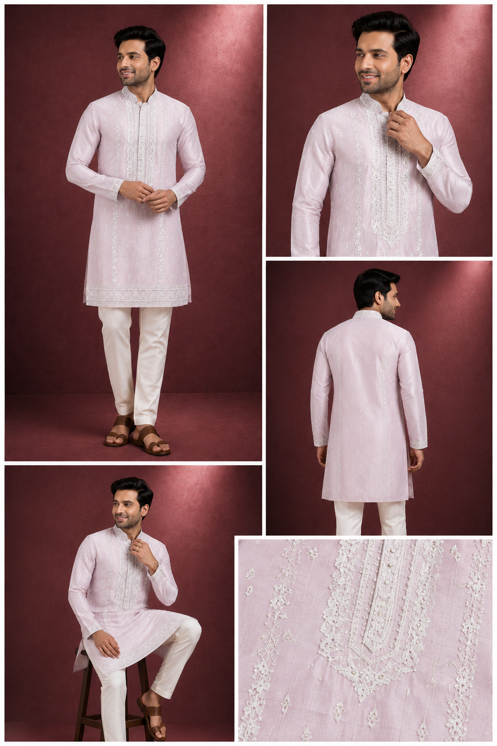 Blush Pink Embroidered Festive Kurta Set