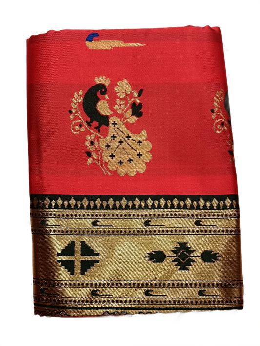 Festive Pink Silk Saree with Grand Gold Woven Pallu