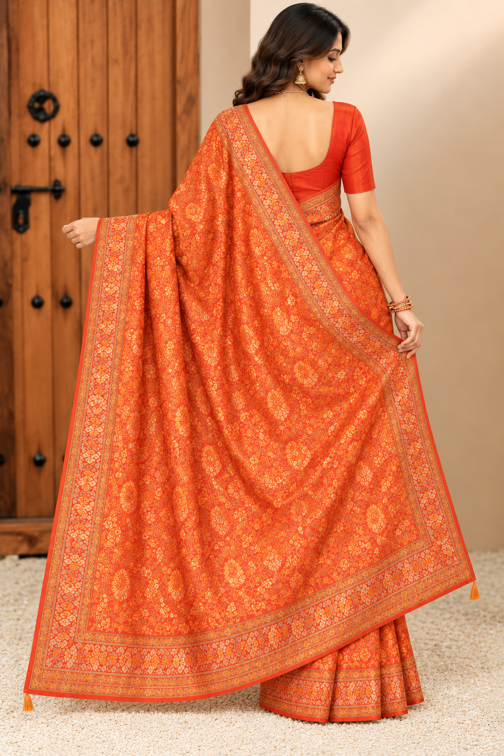 Radiant Orange Woven Saree