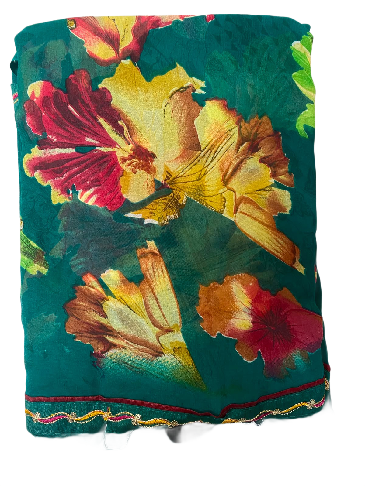 Elegant Printed Georgette Saree with Designer Border