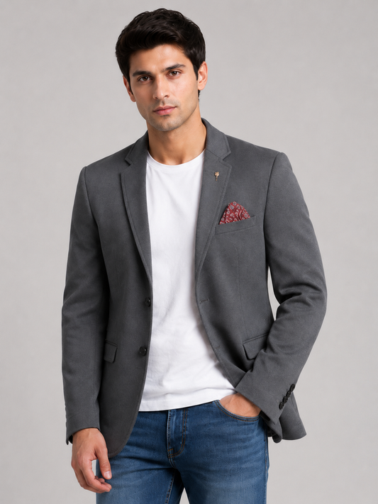 Charcoal Grey Premium Men's Formal Blazer