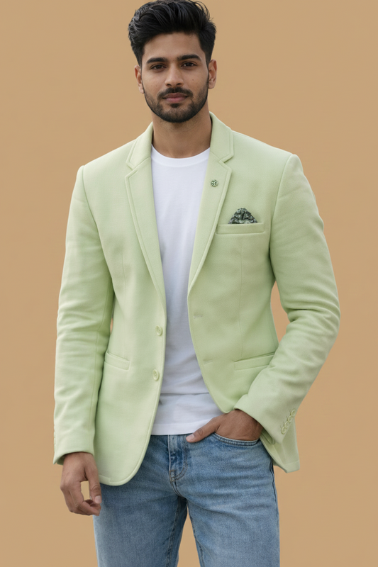 Men’s Mint Green Slim-Fit Party Blazer