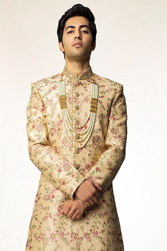 Gold Royal Embroidered Sherwani