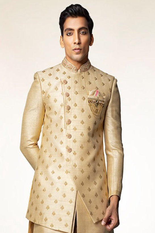 Gold Royal Embroidered Sherwani