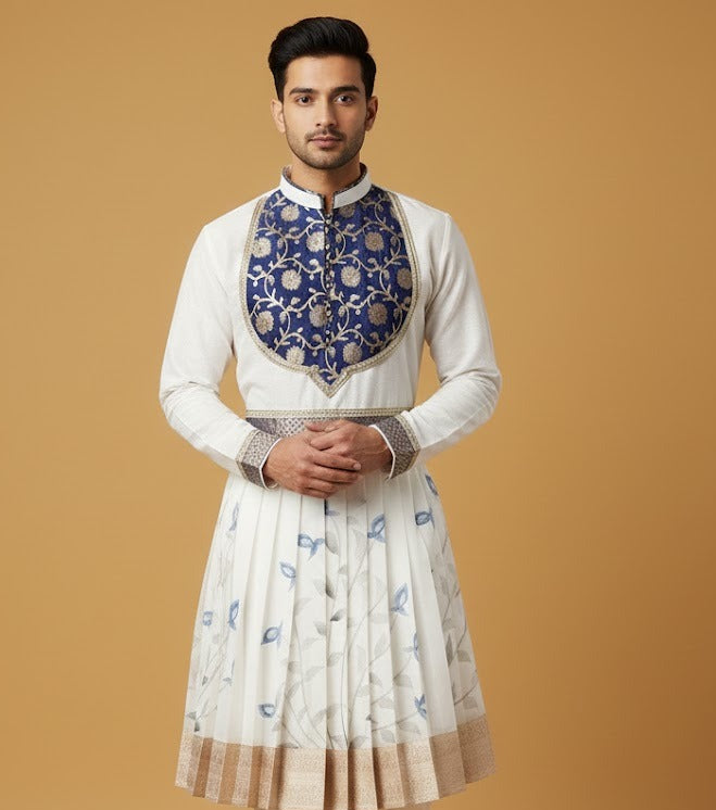 Blue Yoke Peshwai Outfit