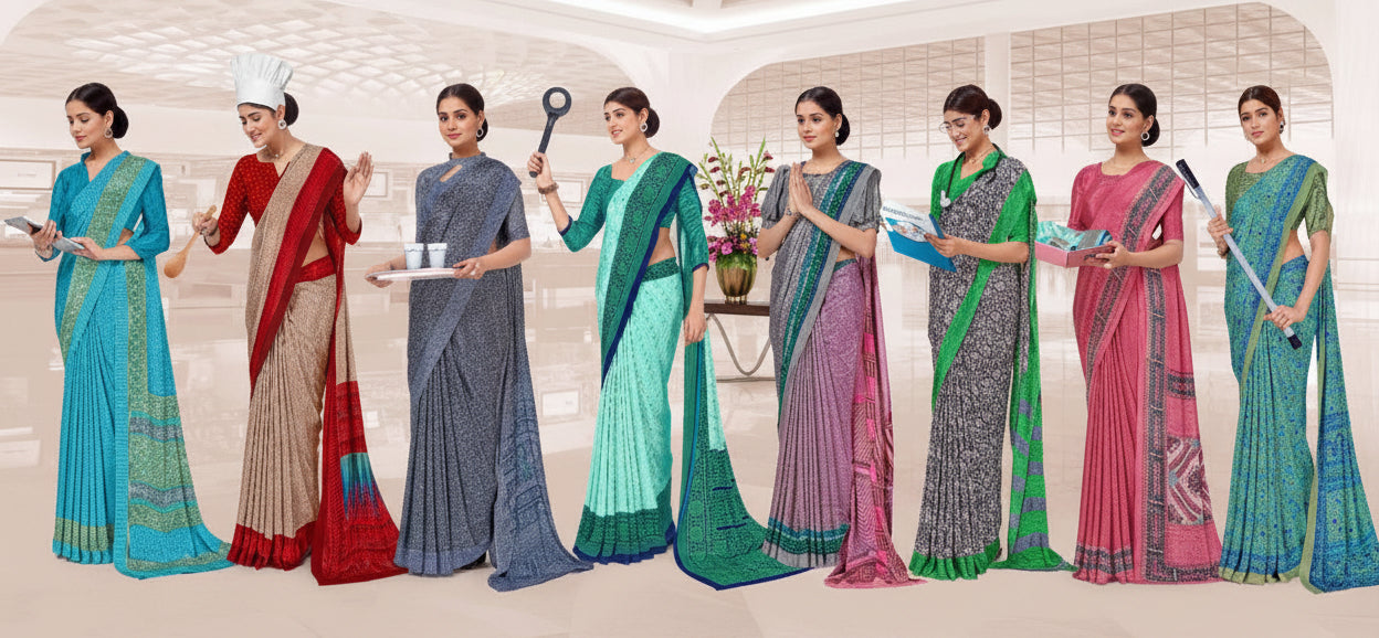 Professional Uniform Saree for Corporate & Service Staff