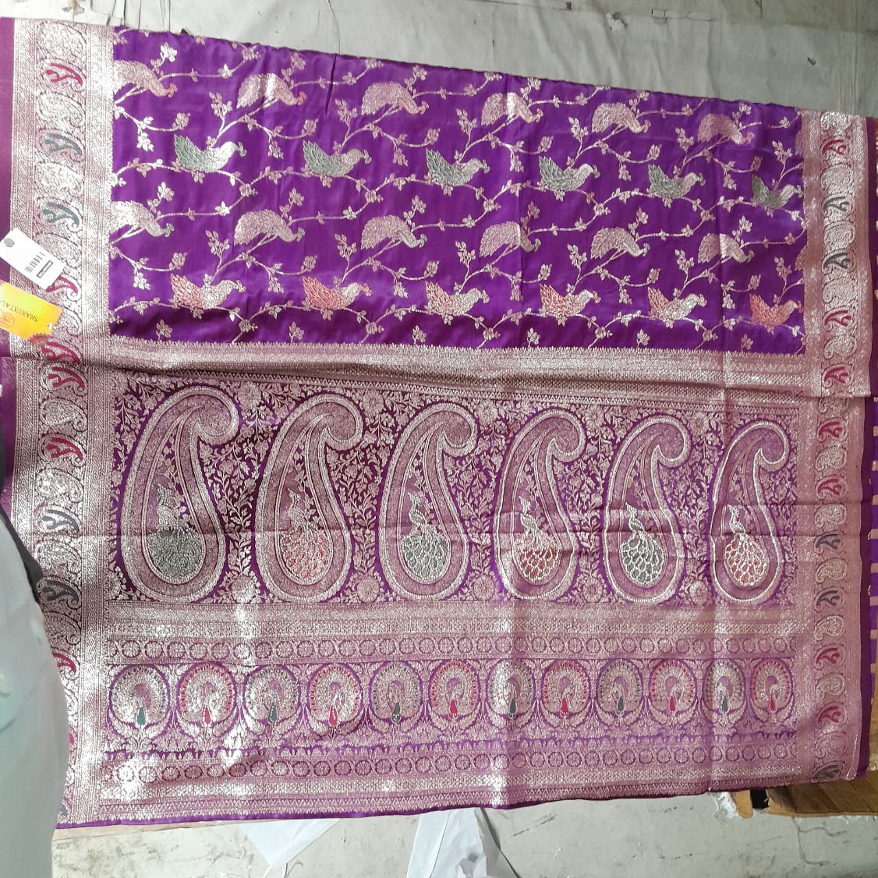 Royal Violet Peacock Zari Silk Saree