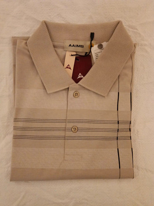 AAIMS Men's Purple Striped Polo T-Shirt