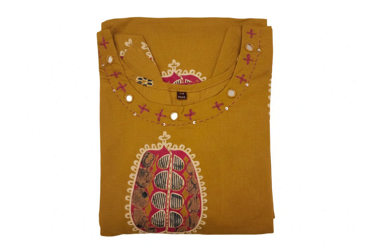 Royal Blue Ethnic Printed Kurti Pant & Dupatta Set