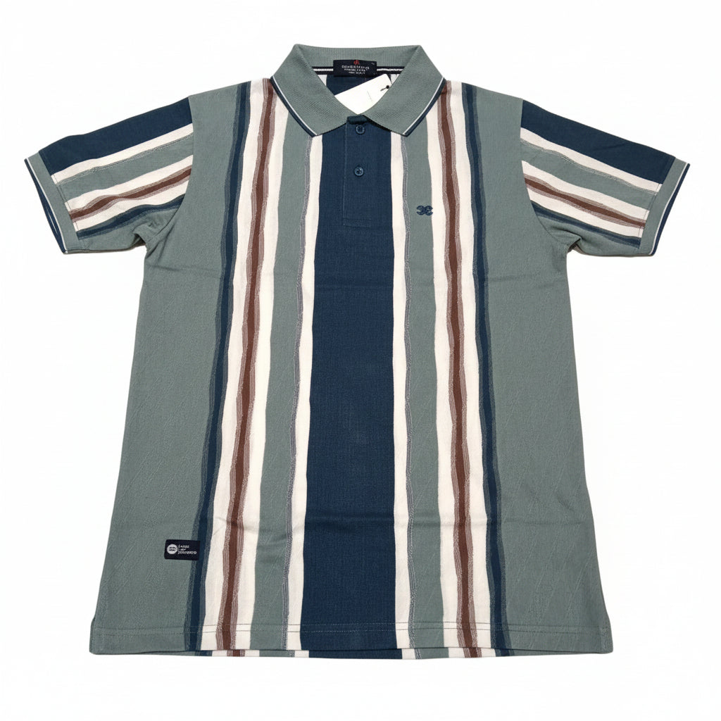 Men's Sage GREY Vertical Stripe Polo T-Shirt