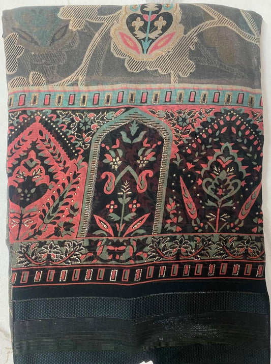 Elegant Printed Saree with Designer Border