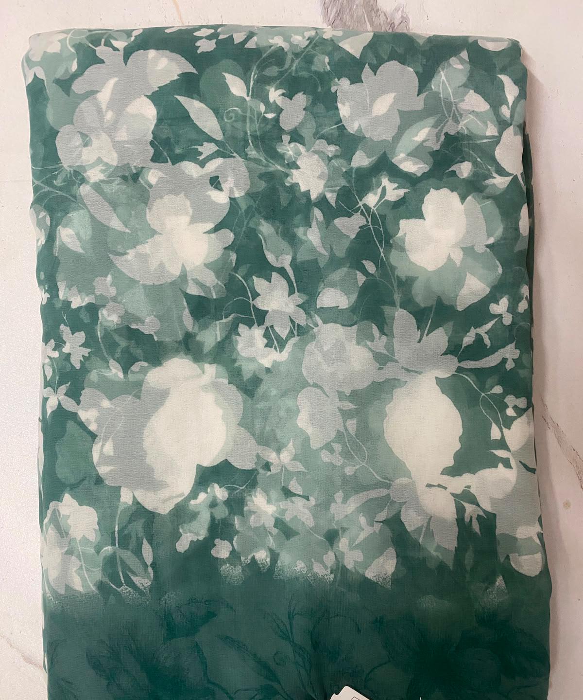 Floral Printed Saree with Elegant Border