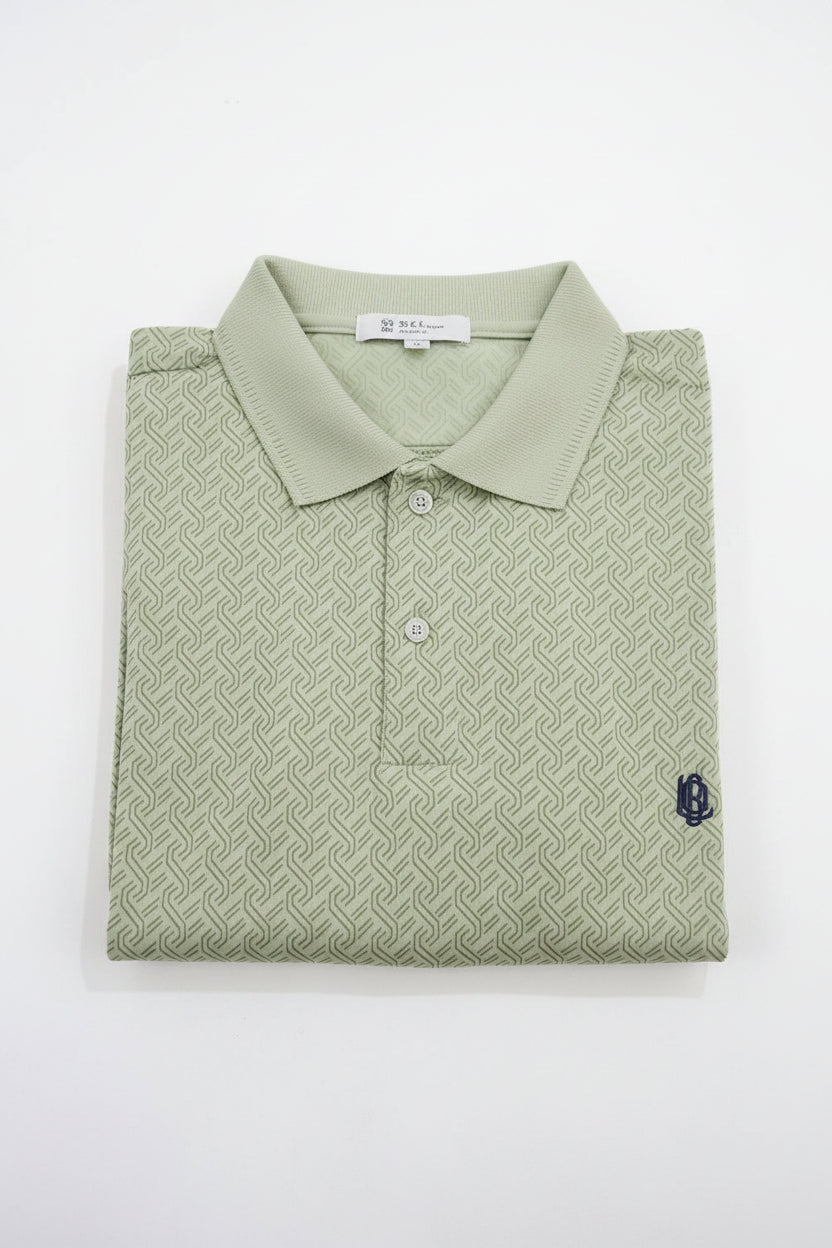 Men's Black Textured Polo T-Shirt |