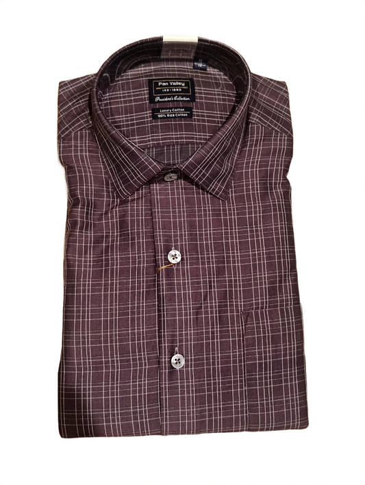 Men’s Charcoal Grey Checked Formal Shirt