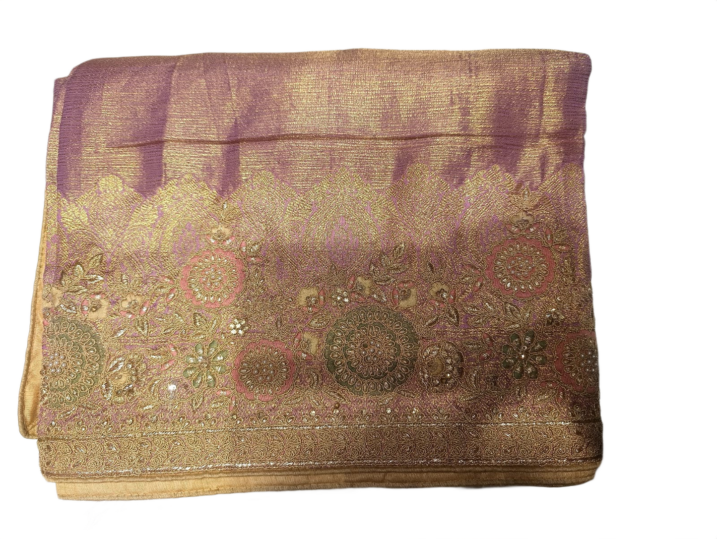 Women's Lavender Banarasi Silk Saree with Rich Gold Zari Woven Border