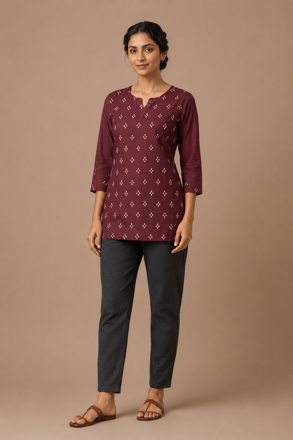 Elegant Printed Cotton Kurti Top for Women