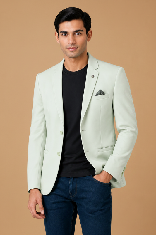 Men's Premium Pista Green Casual Blazer
