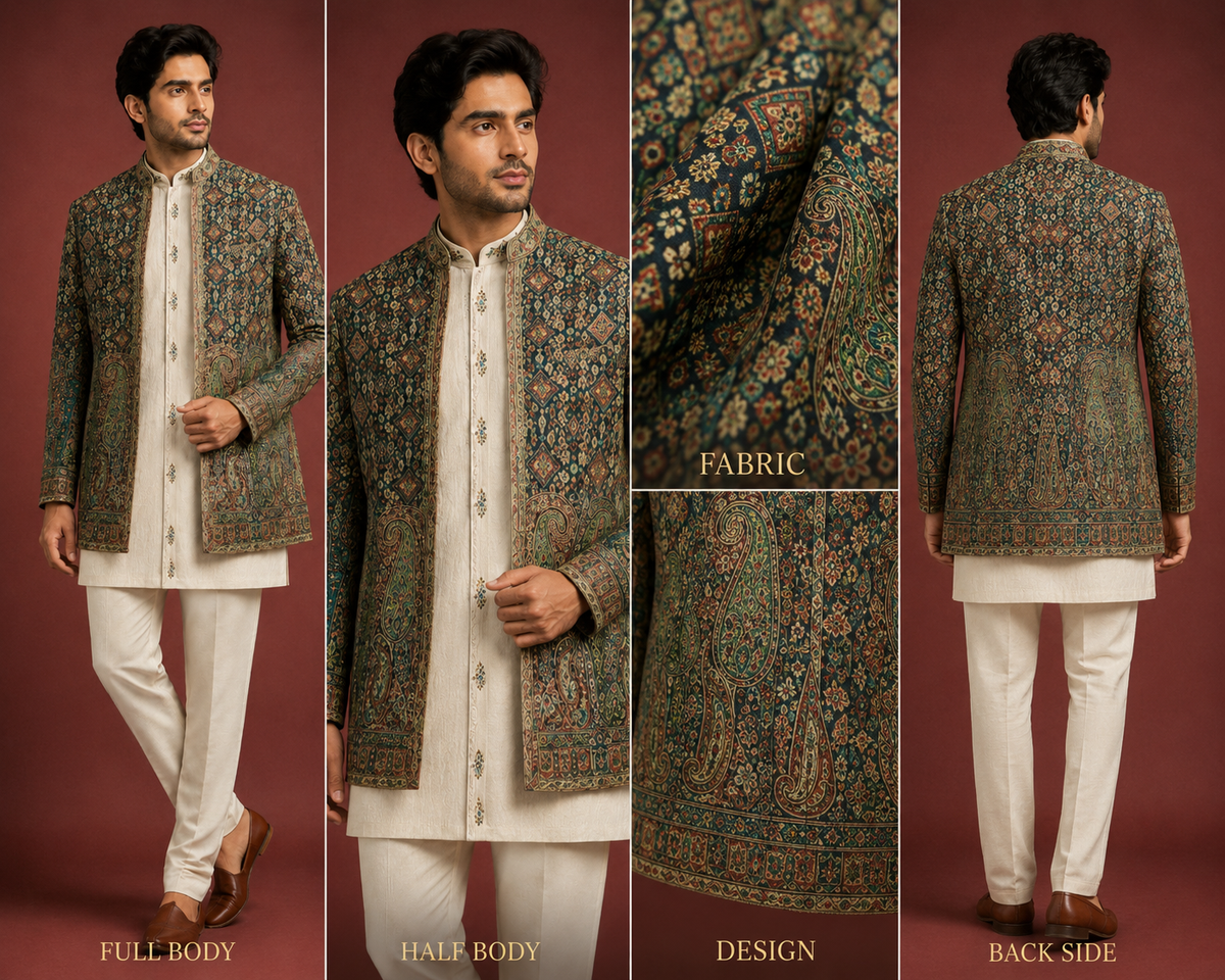 Regal Multicolor Printed Indo-Western Jacket Set