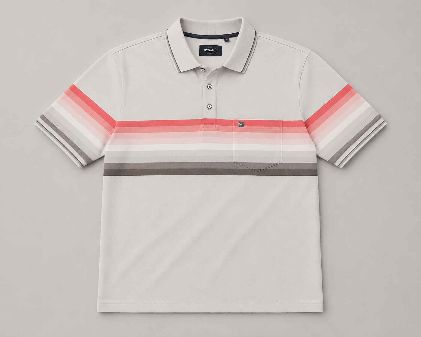 Men’s Off White Striped Polo T-Shirt