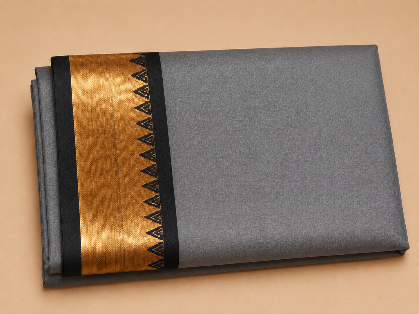 Elegant Saree with Rich Gold & Black Border