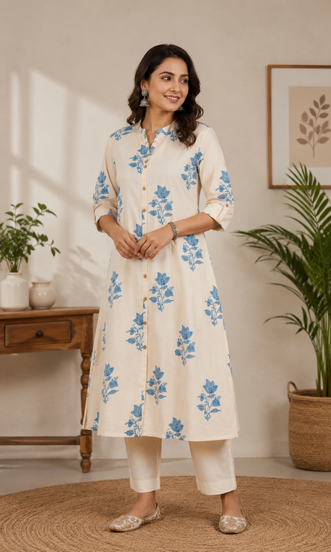 Women’s Tropical Leaf Printed Kurta