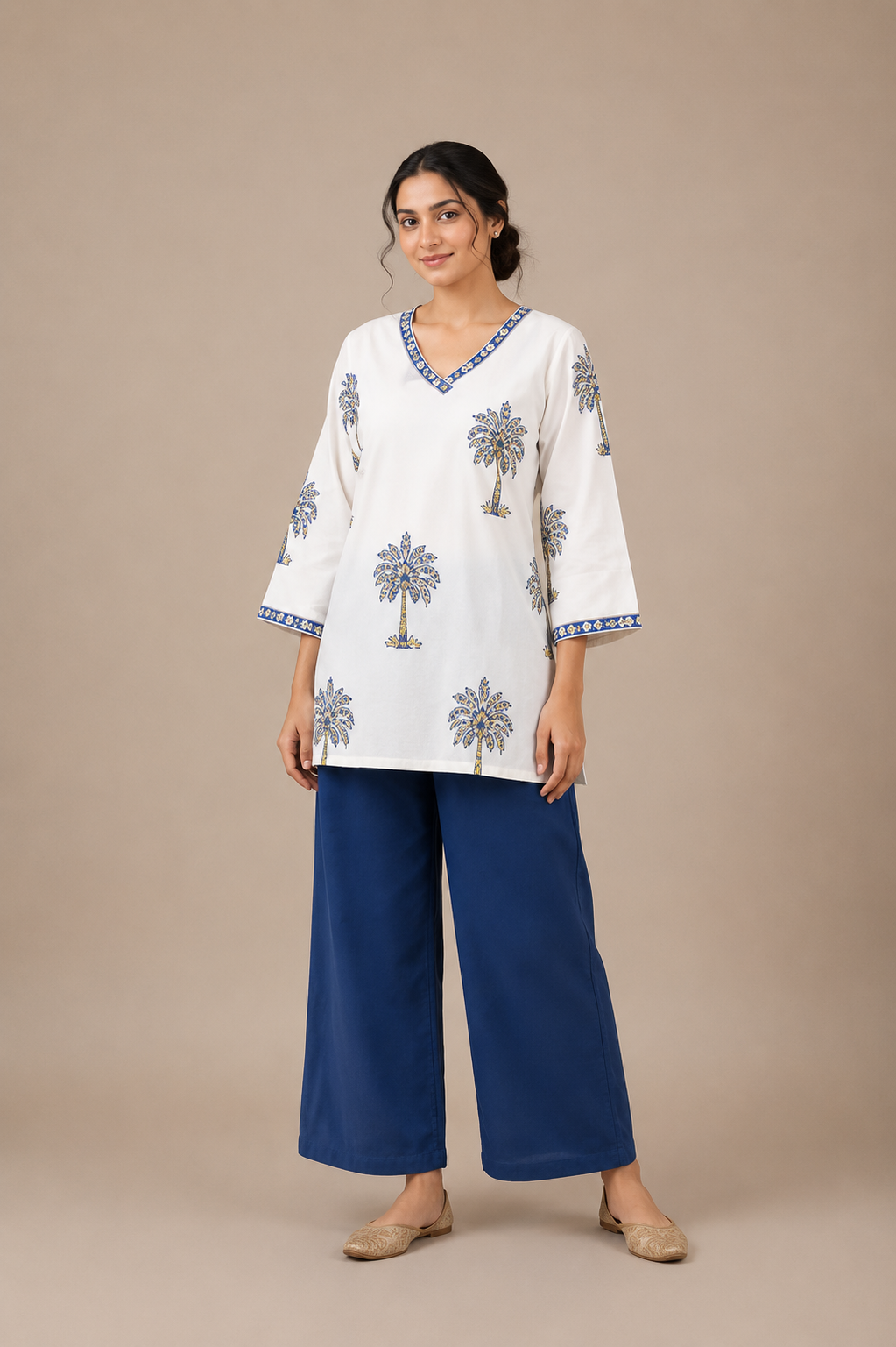 Women’s Printed V-Neck Kurti