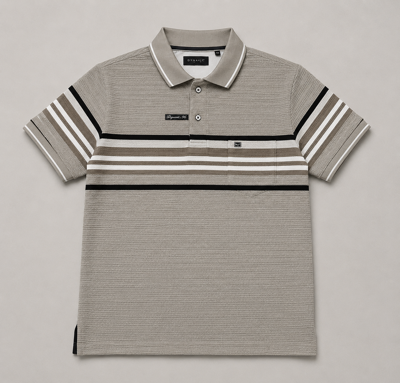Men’s Textured Stripe Polo T-Shirt
