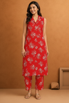 Floral Printed Sleeveless Kurti Pant Set for Women