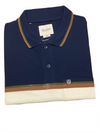Navy Horizon Striped Polo T-Shirt for Men